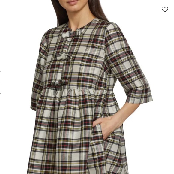 GANNI Babydoll Mini Dress with Ribbon Ties - Picture 4 of 14